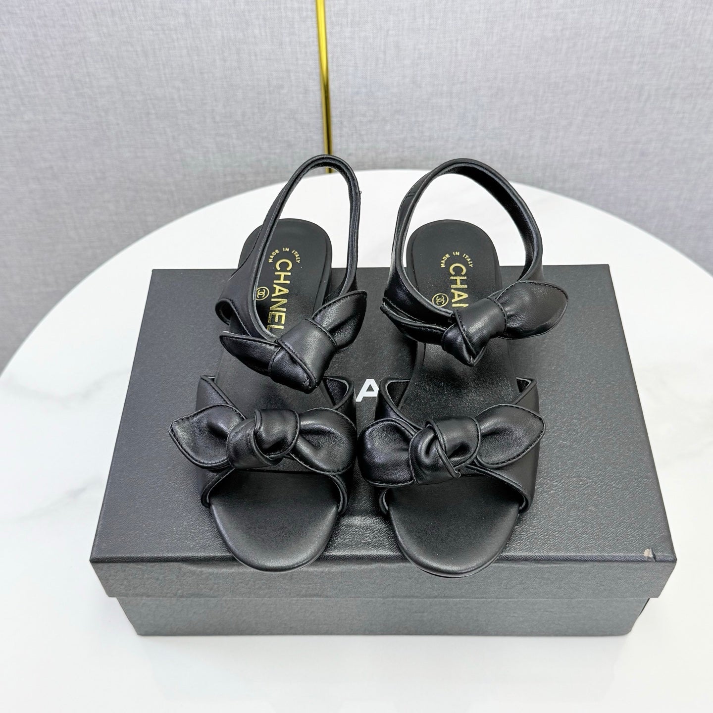 Chanel 2026 Slingback Sandals Bow Sheepskin  801644