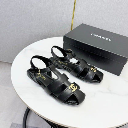 Chanel 2026 Double C Cutout Roman Flat Sandal Sheepskin 904596