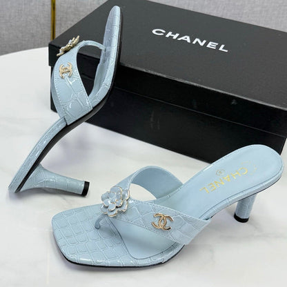 Chanel 2026 Crocodile Embossed Thong Sandal 60mm Leather 904417