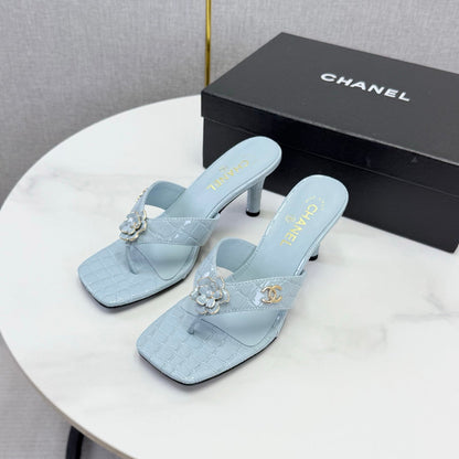 Chanel 2026 Crocodile Embossed Thong Sandal 60mm Leather 904417