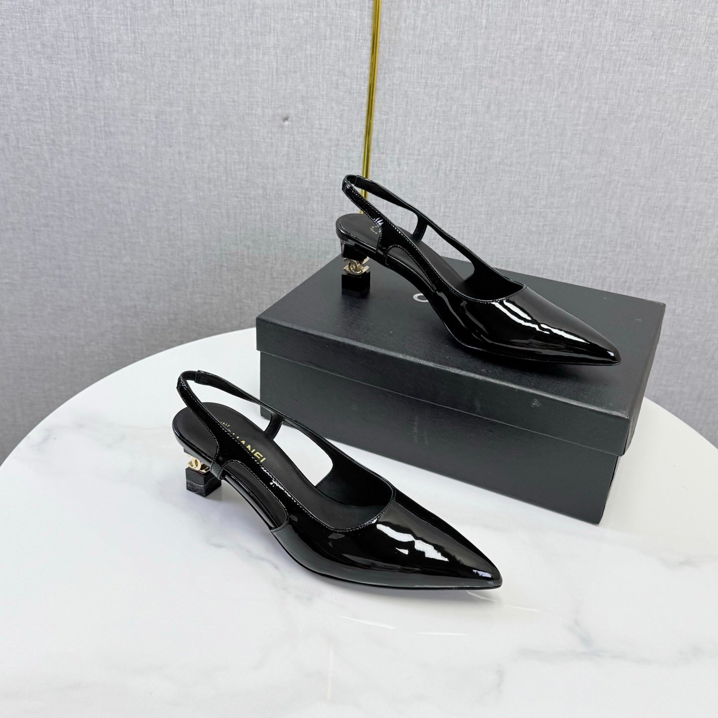 Chanel 2026 Slingback 50mm Patent Leather 904478
