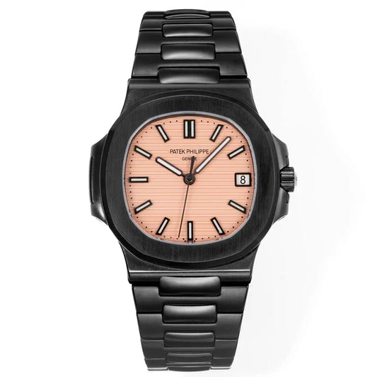 Patek Philippe Nautilus 5711 Peach Pink Dial Black Case Watch
