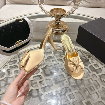 CC 26s Camellia High-Heeled Slippers Sheepskin
