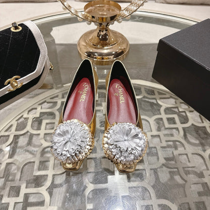 CC 26s Floral Ballet Flats Sheepskin