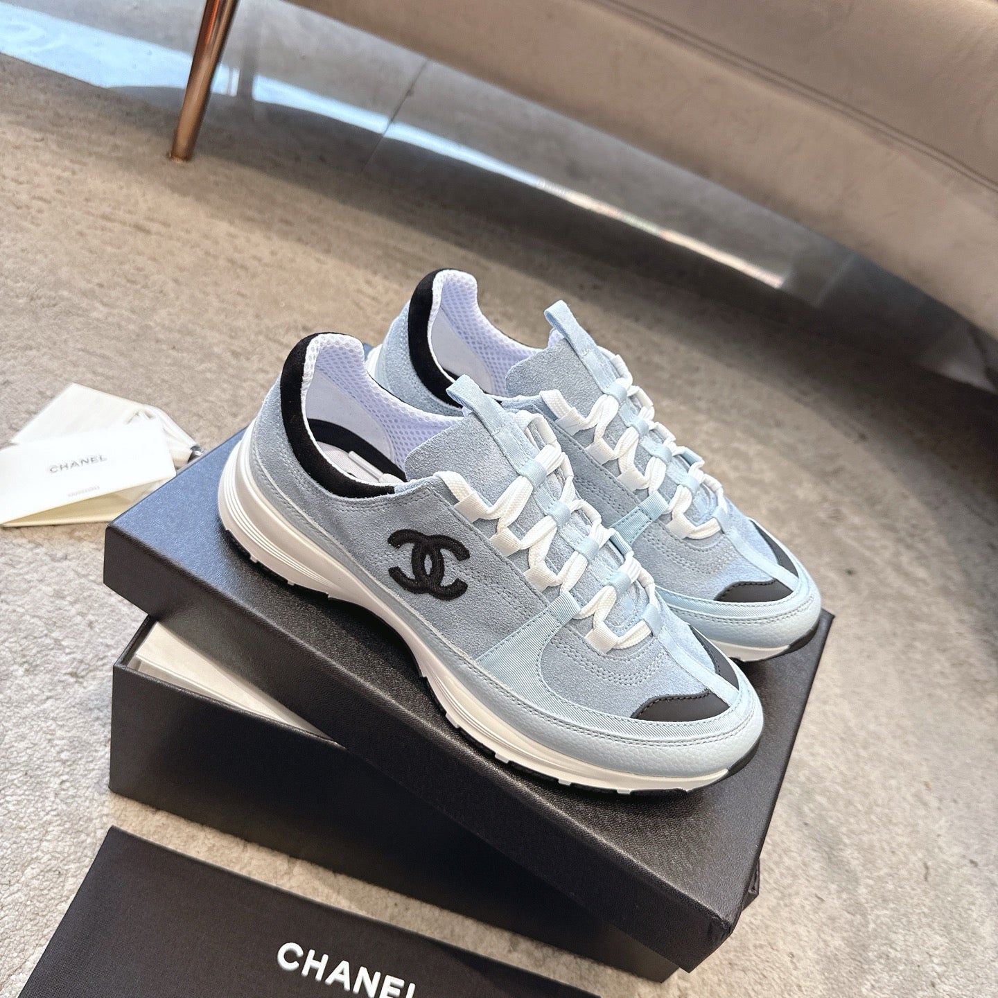 CC 26s Sneaker Baby Blue Black Suede 647437