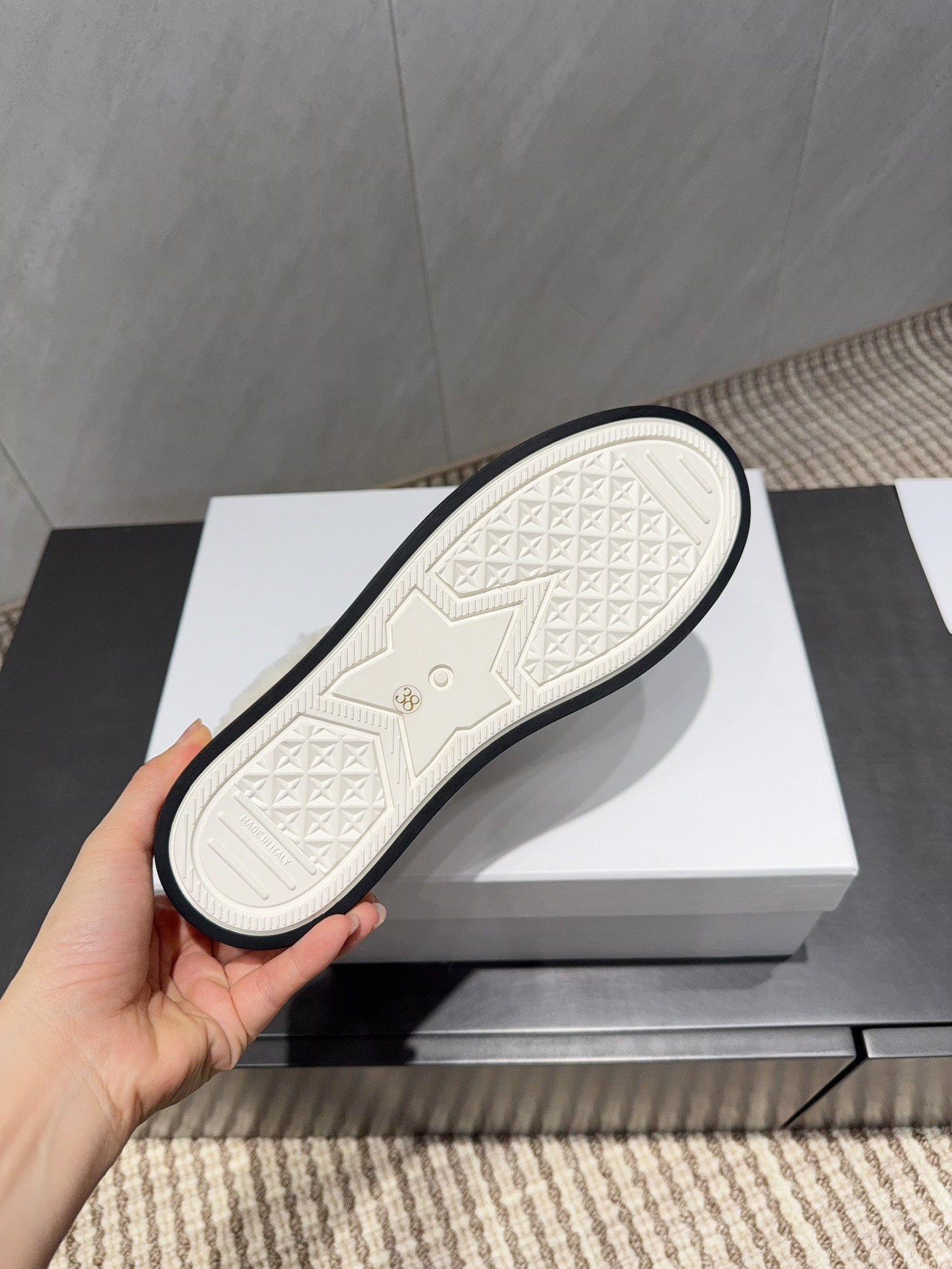 CD 26 Classic Sneaker White Gold Fabric Wool Jacquard 614453