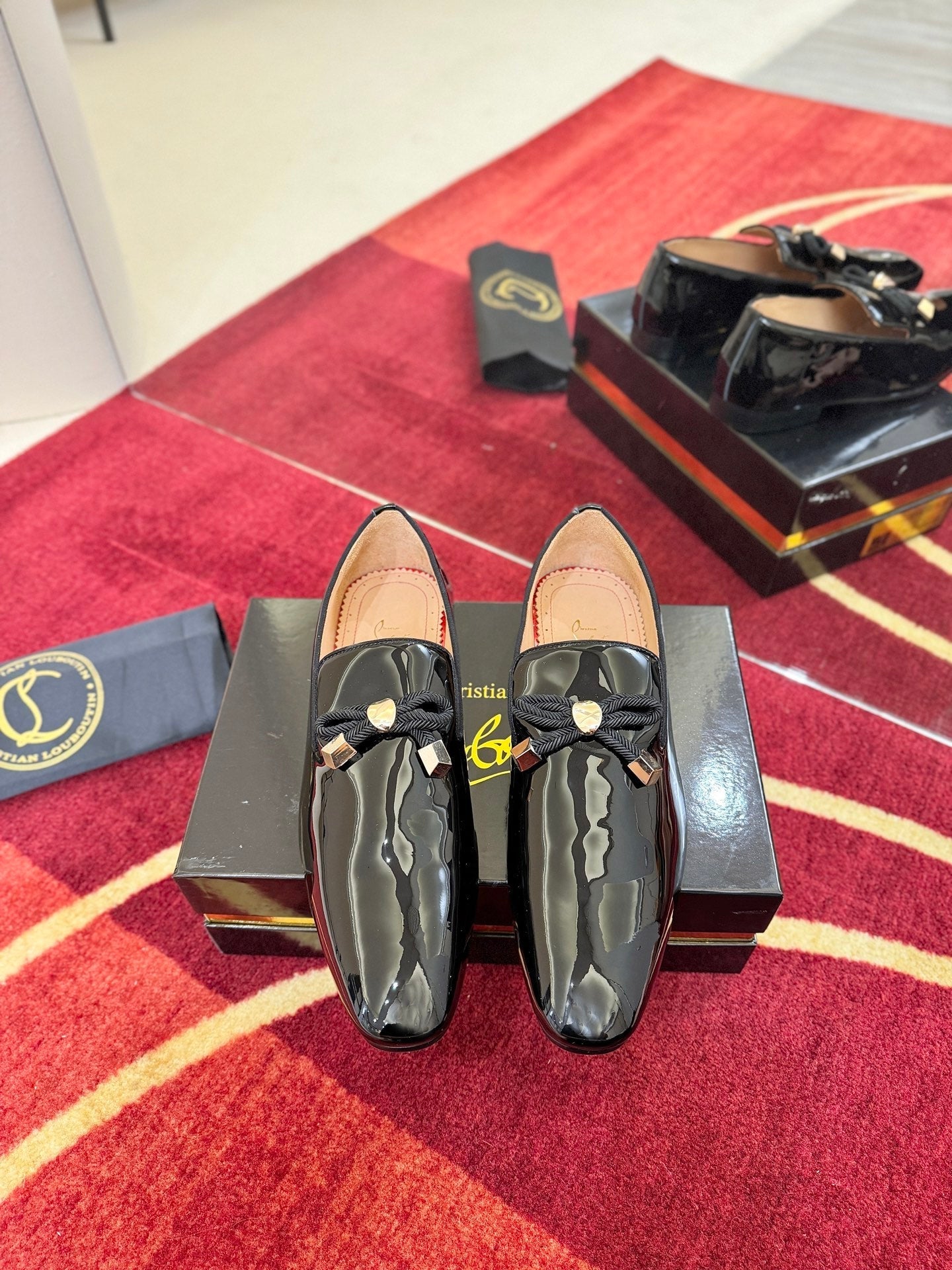 Christian Louboutin Dandydeco Velvet Loafer Patent Leather 863841