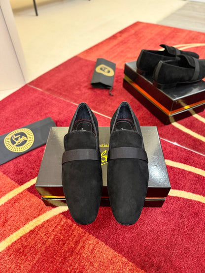 Christian Louboutin Dandydeco Velvet Loafer Suede 863842