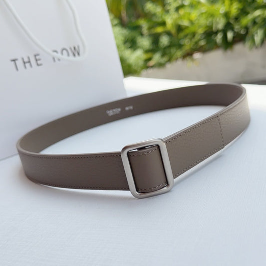 The Row Jin Belt 3cm Taupe Sliver Cowhide 211138