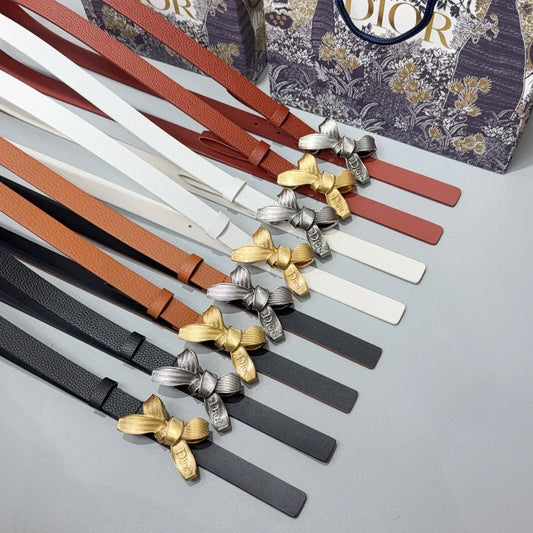 Dior 2026 Bow Belt 2.0cm Grain Cowhide