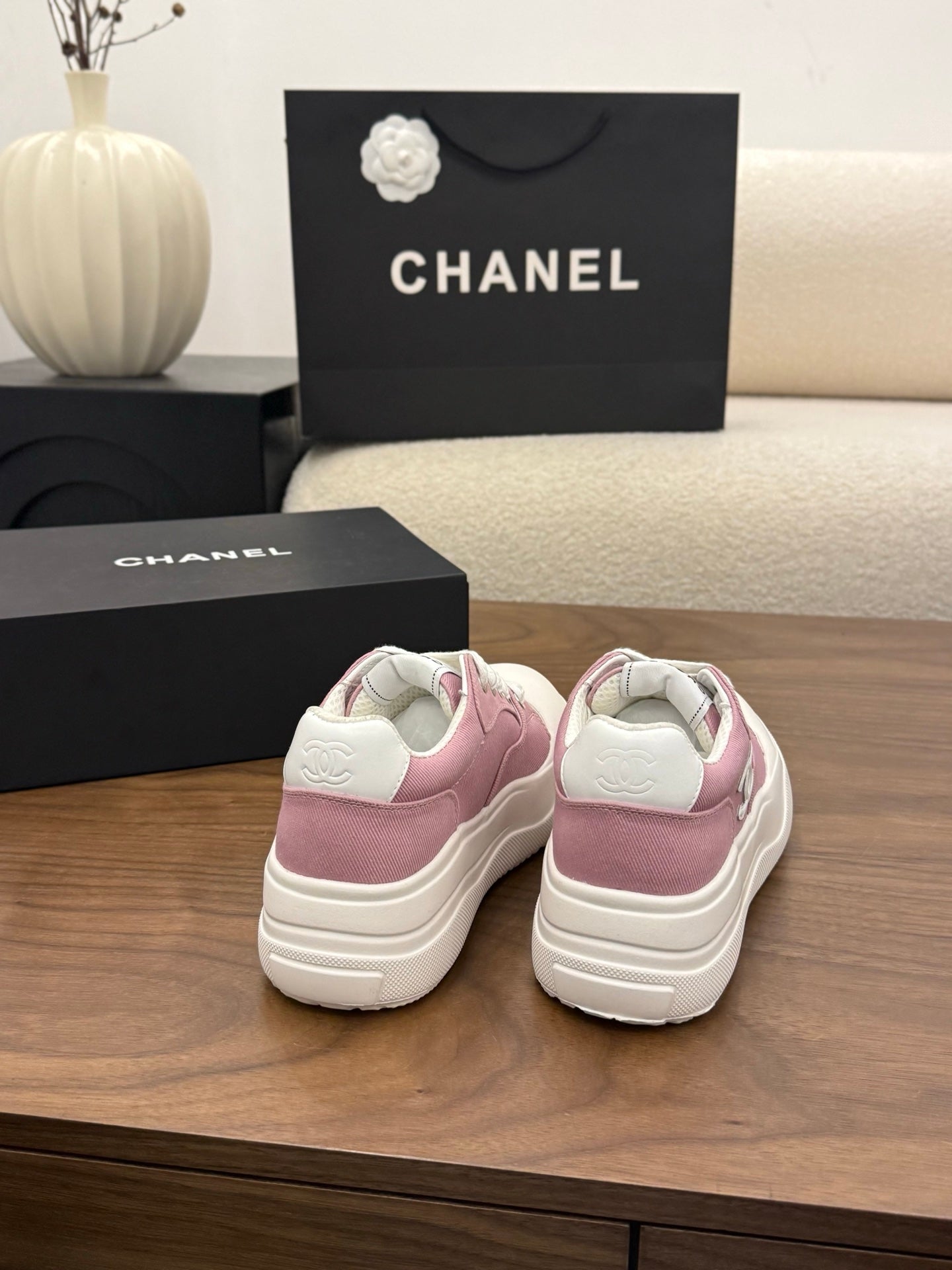 CC 26s Casual Sneaker Pink White Canvas Leather 183595