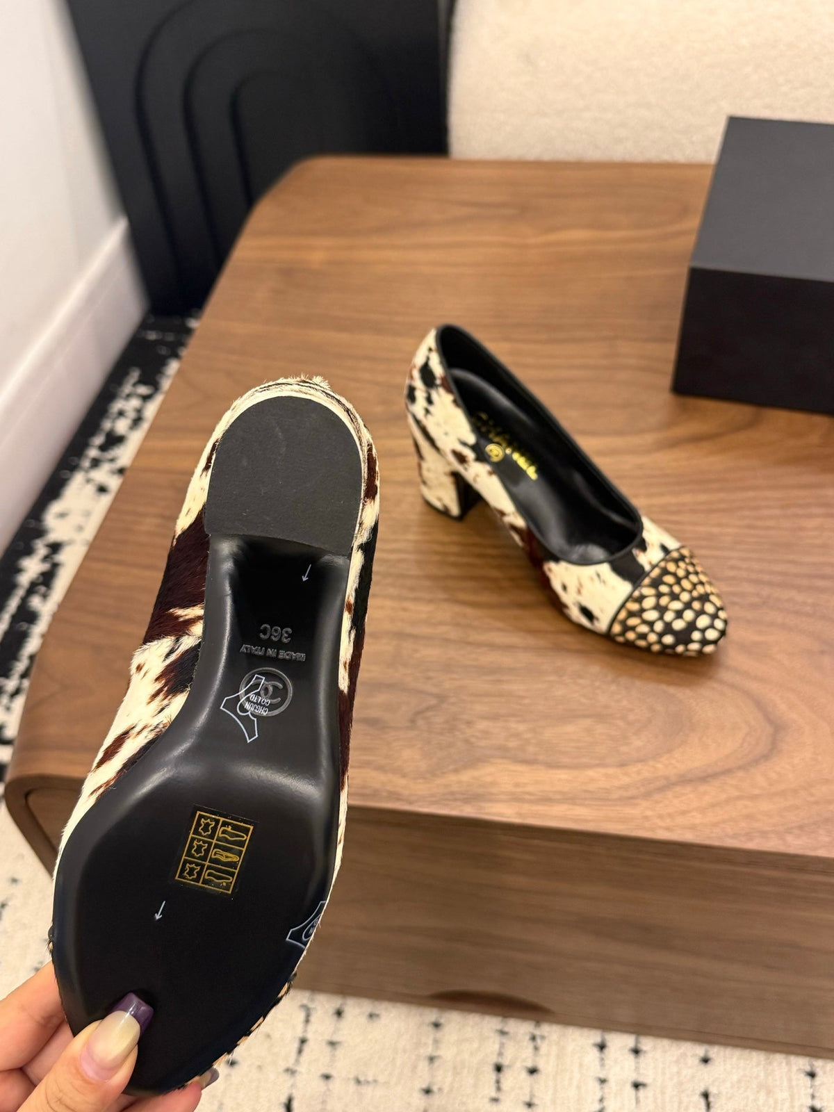 Chanel 2026 Pump Black White Brown Horsehair Calfskin 686502