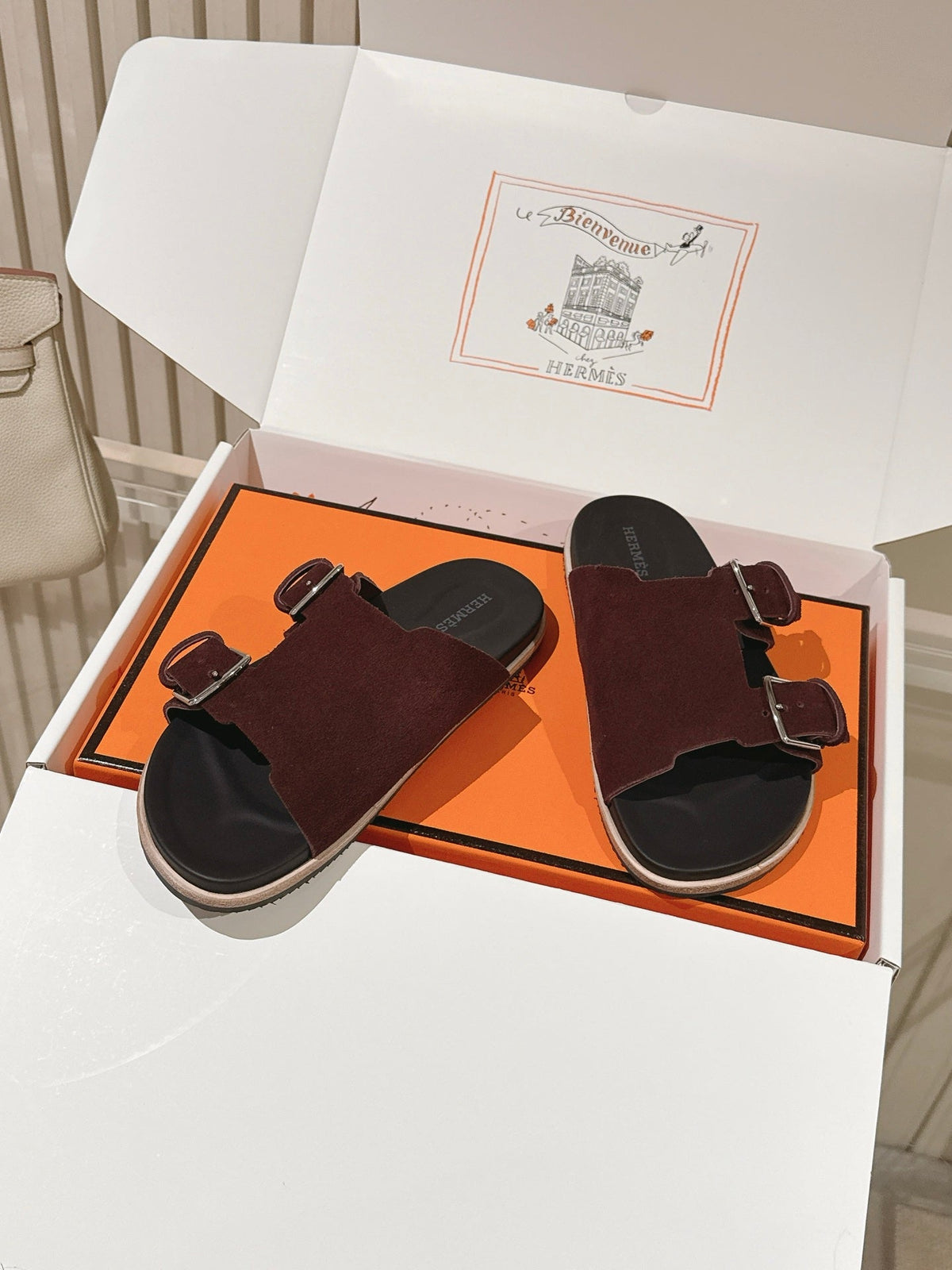 HM 26s Double Buckle Birkenstock Sandals Deep Brown Suede 968905