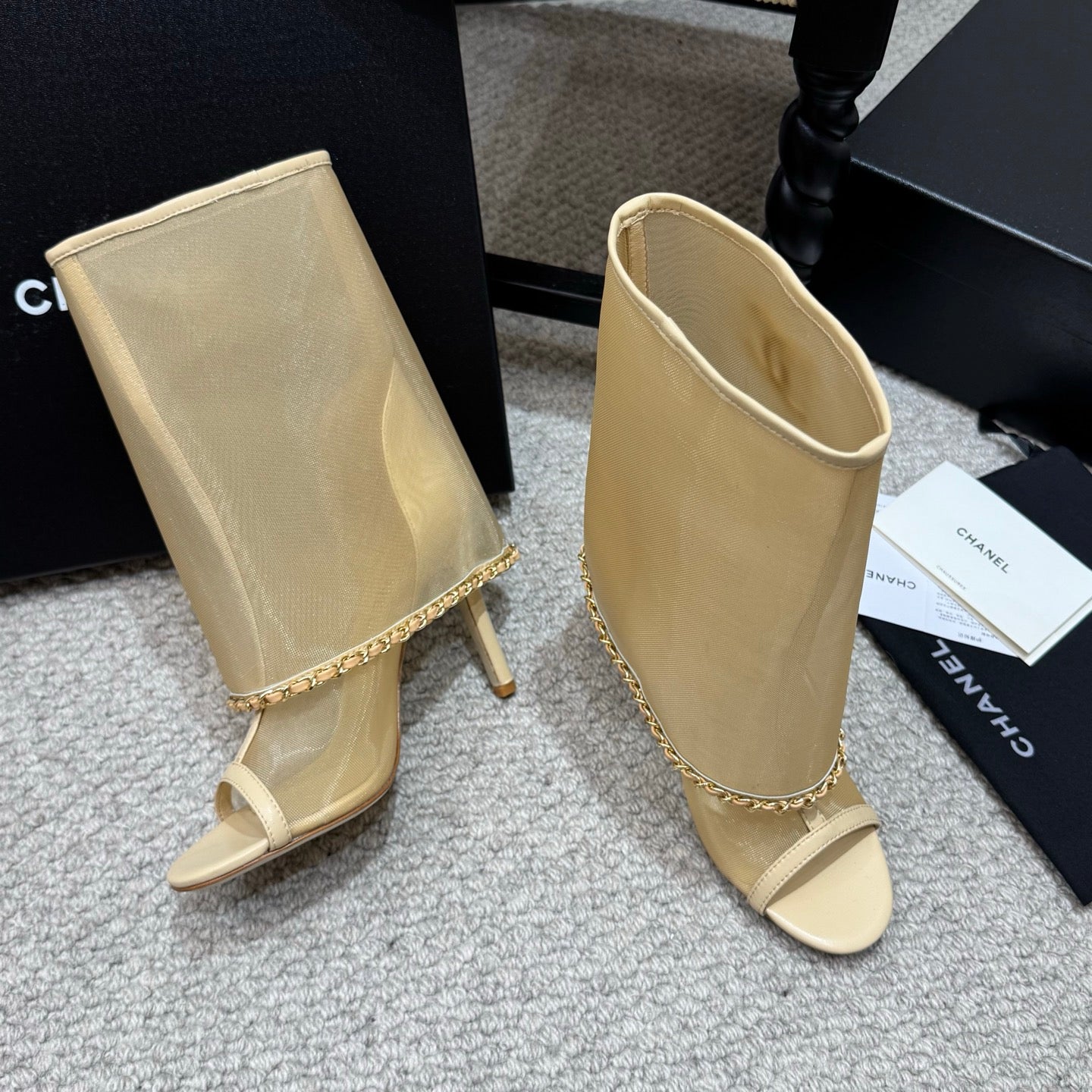 Chanel 2026 New Mesh Ankle Boots Sheepskin Leather 833315