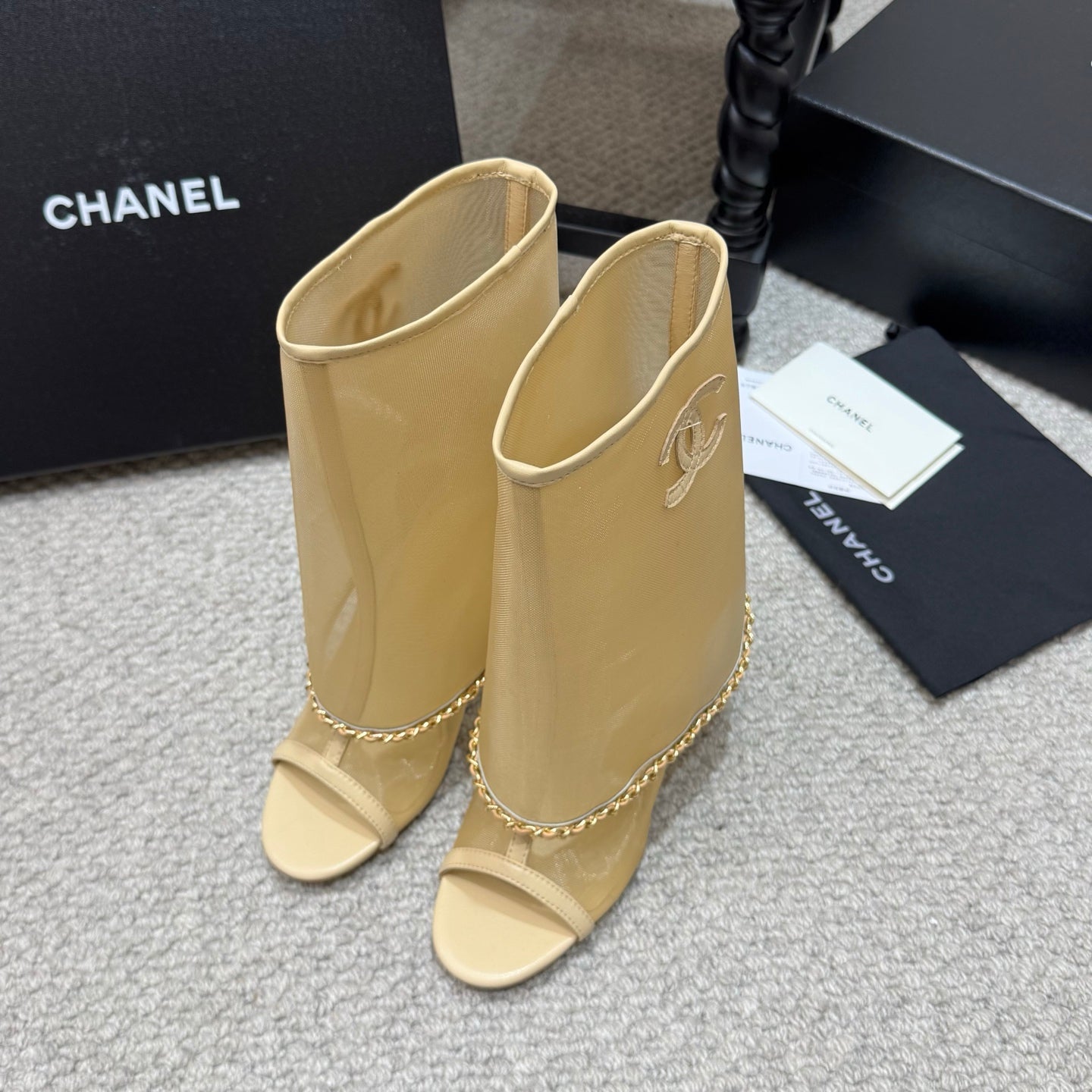 Chanel 2026 New Mesh Ankle Boots Sheepskin Leather 833315