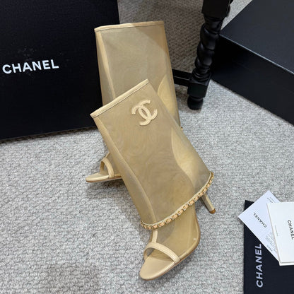 Chanel 2026 New Mesh Ankle Boots Sheepskin Leather 833315