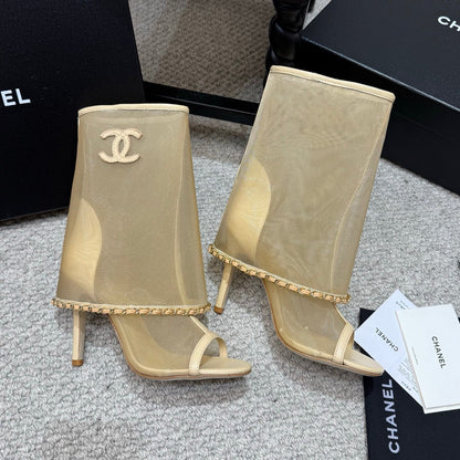 Chanel 2026 New Mesh Ankle Boots Sheepskin Leather 833315