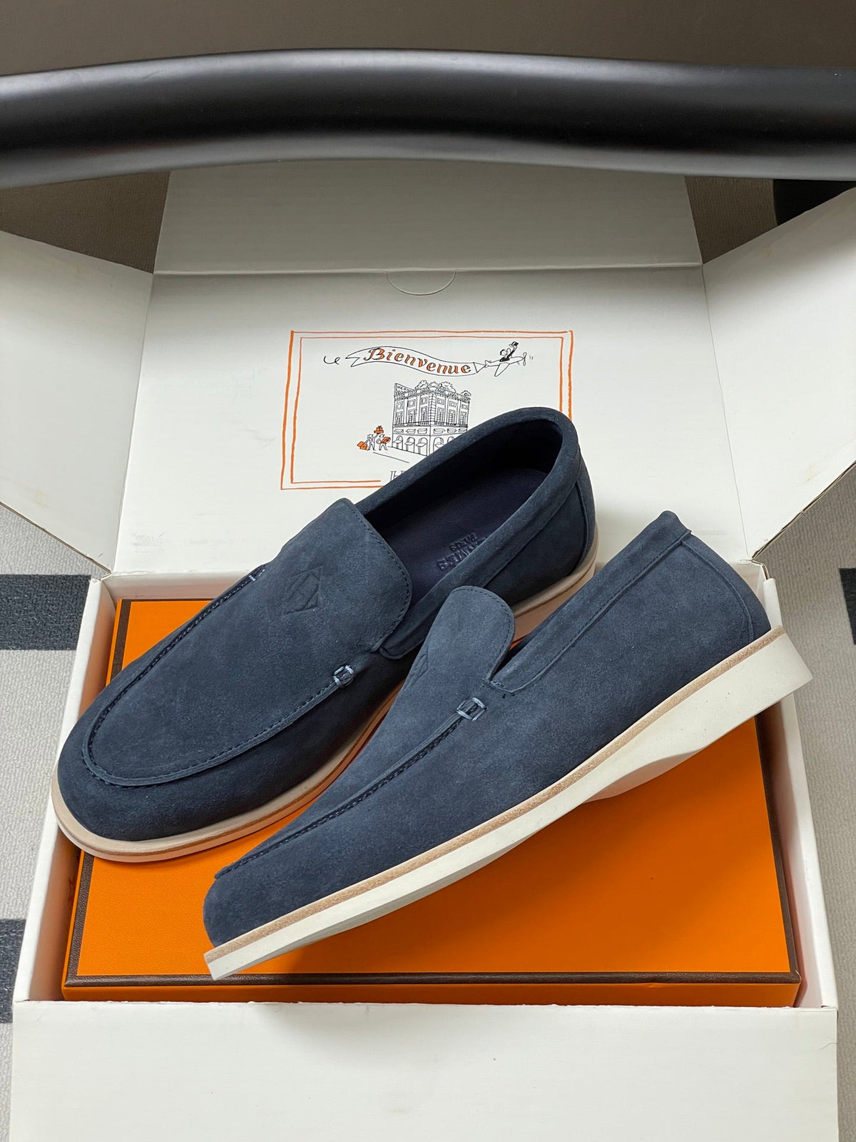 HM Low Loafers Blue Suede 593660