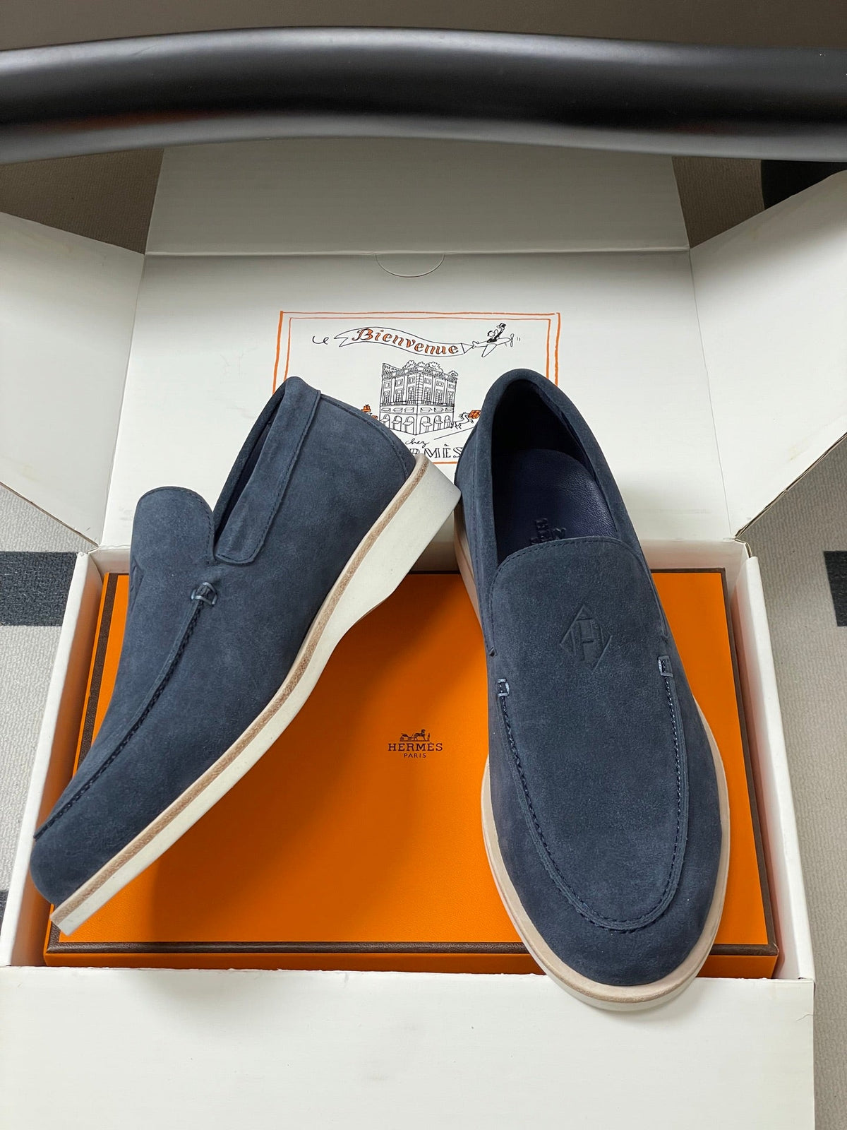 HM Low Loafers Blue Suede 593660