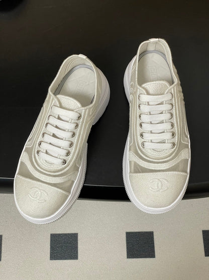 CC 26 Platform Sneaker White Fabric Mesh 593349