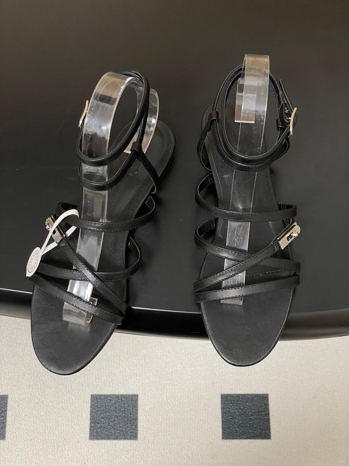 HM Lullaby Sandals Black Calfskin 593790