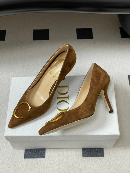 CD 26 High-Heeled 85 Pumps Brown Suede 593595