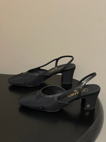CC 26s Slingback 65mm Mesh Fabric Sheepskin