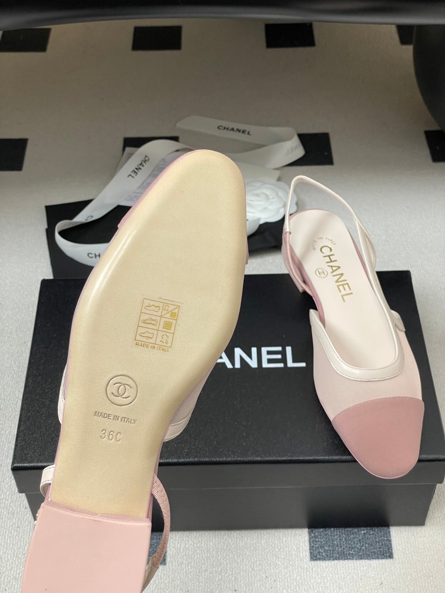 CC 26s Slingback  Light Pink Mesh Fabric Sheepskin 649447