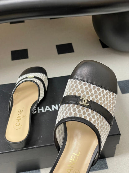 CC 26s High-Heeled Mules Black Cowhide 649467