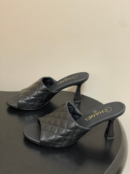 Chanel 2026  Peep-Toe High-Heeled Sandals Leather Sheepskin 834720