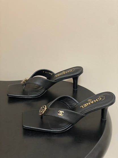Chanel 2026 Square Toe Slingback Sandals Cowhide Sheepskin 834729