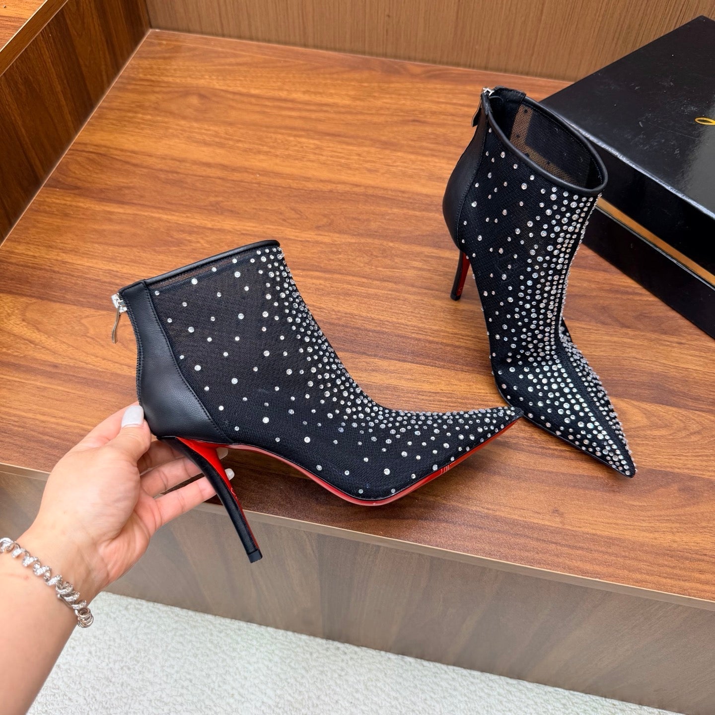 Christian Louboutin 2026 Constella 105mm Mesh Ankle Boot 870870