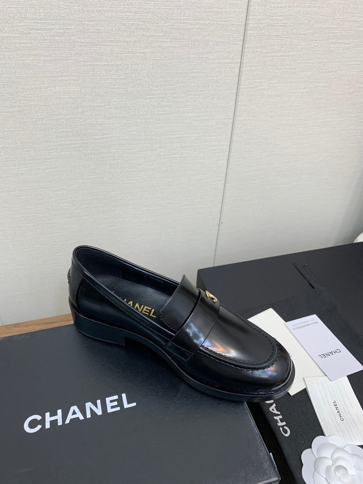 CC Loafers 25mm Glossy Black Lambskin