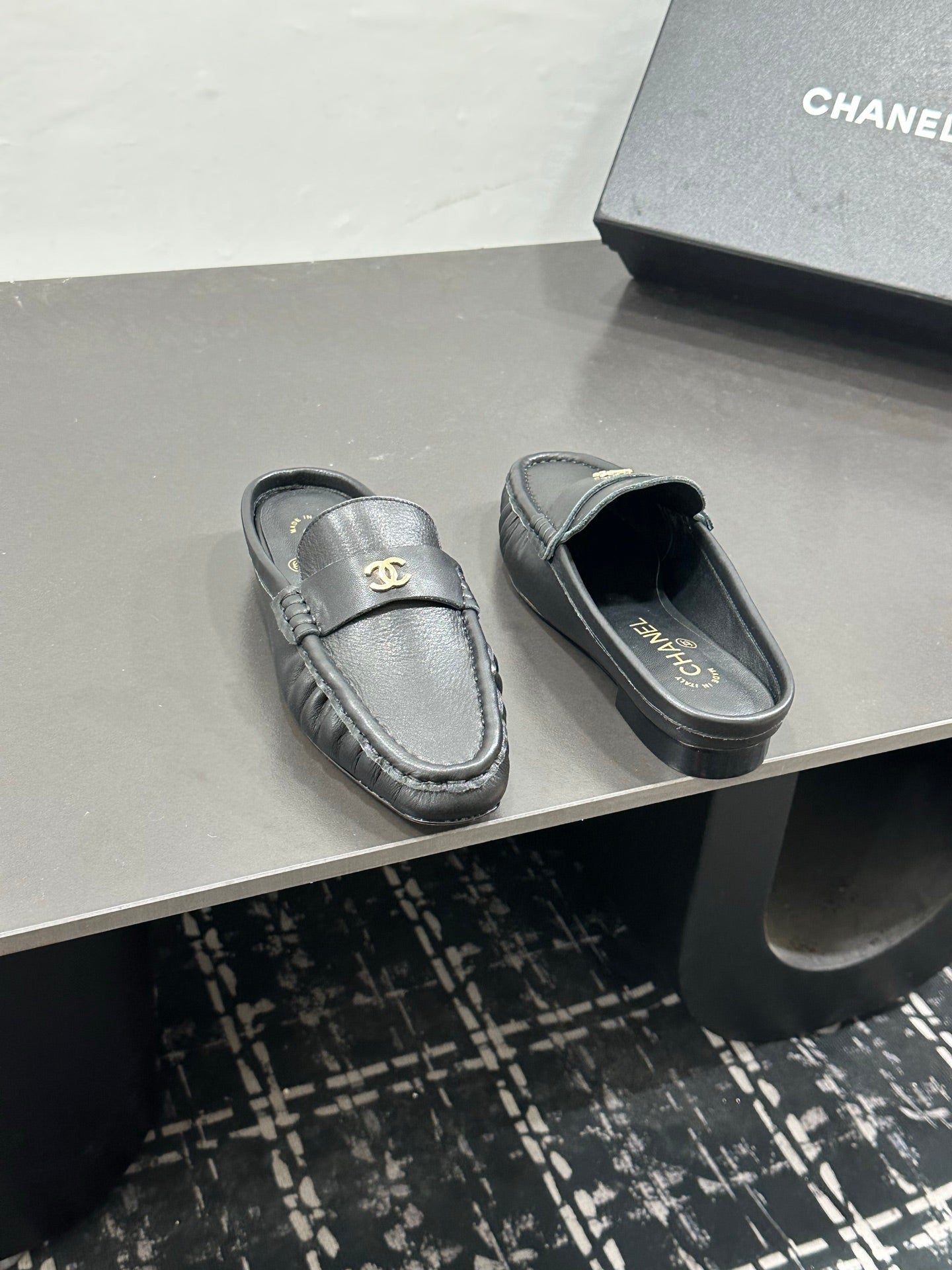 Chanel 2026 Double C Metal Logo Mules Leather Sheepskin 832551
