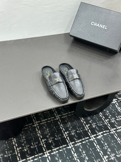 Chanel 2026 Double C Metal Logo Mules Leather Sheepskin 832551