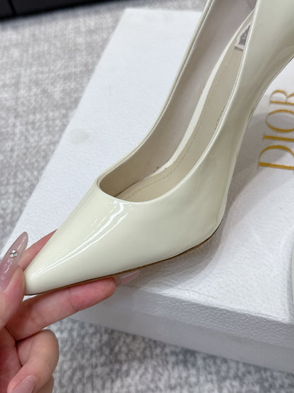 CD 26s High Heels Pump 105 White Patent Leather 661478