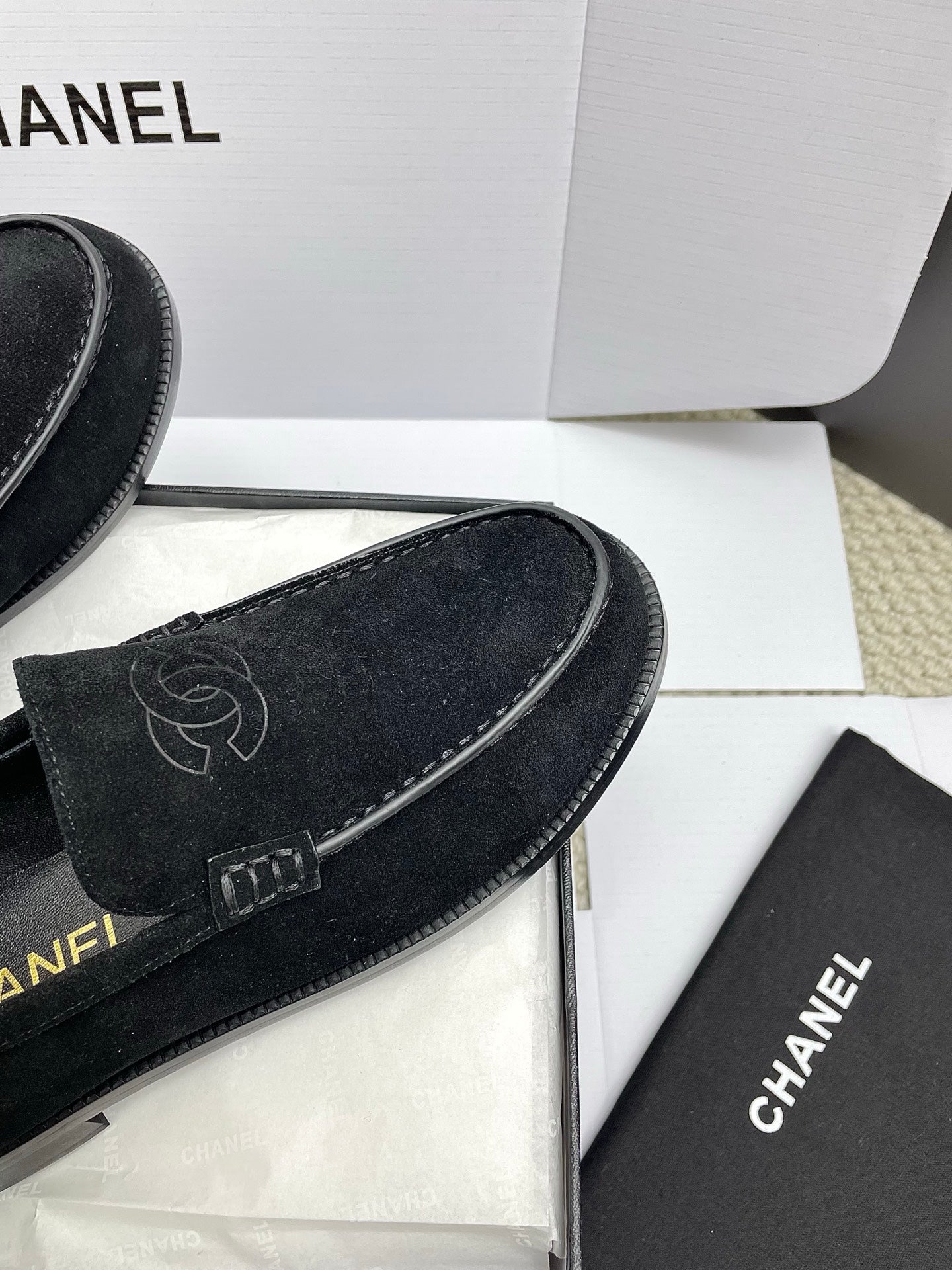 CC 26s Double C Loafers Black Suede 645306