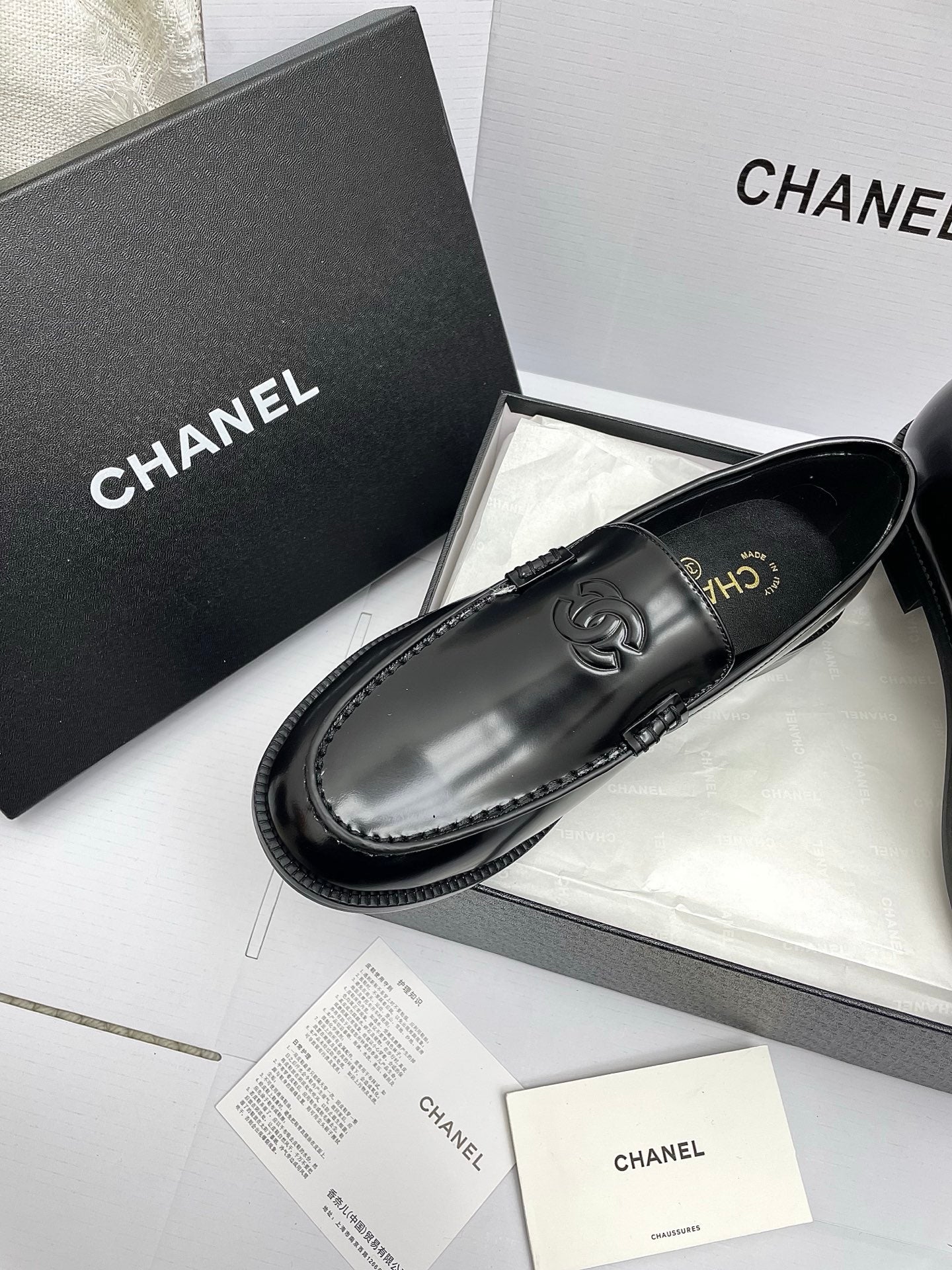CC 26s Double C Loafers Black Calfskin 645307