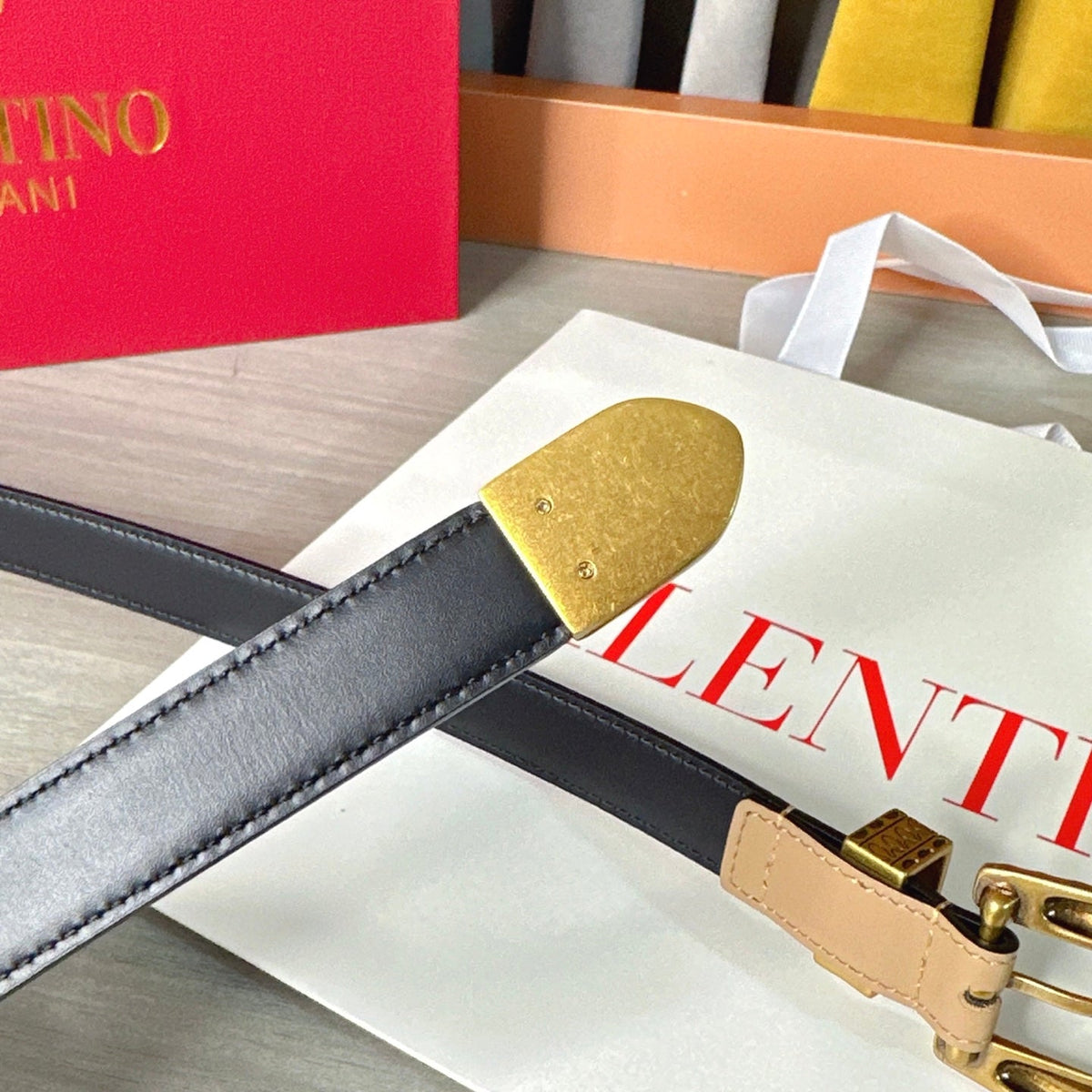 Valentino VLogo Signature Belt 2.0cm Beige Cowhide 202890