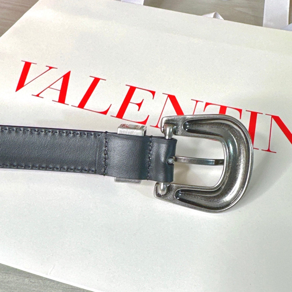 Valentino VLogo Signature Belt 2.0cm Black Cowhide 202887