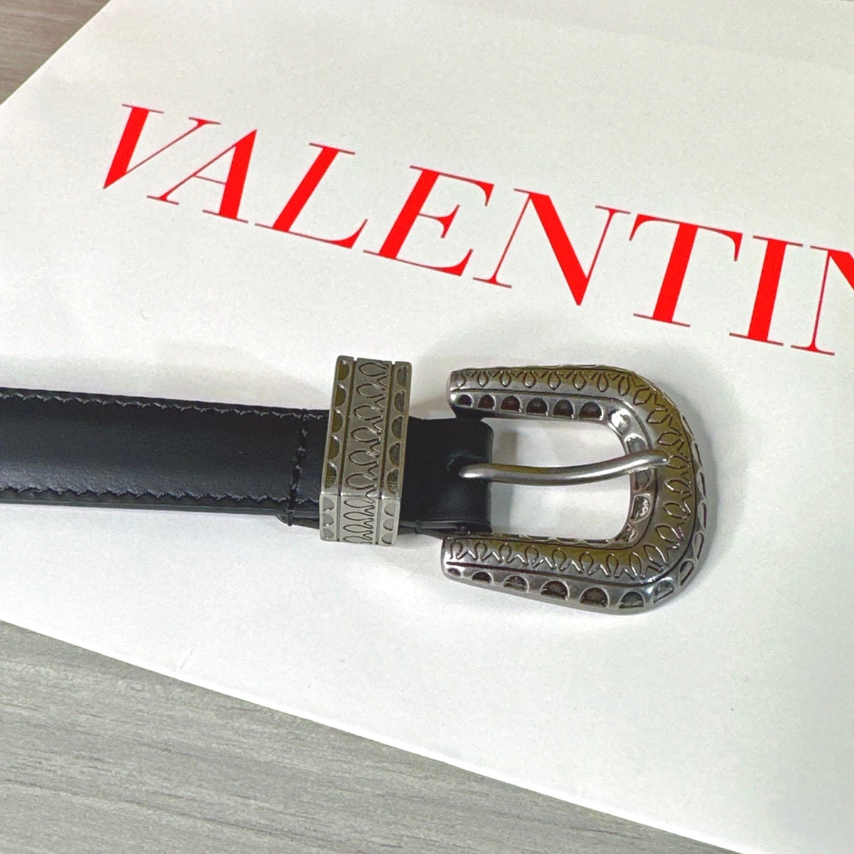 Valentino VLogo Signature Belt 2.0cm Black Cowhide 202887