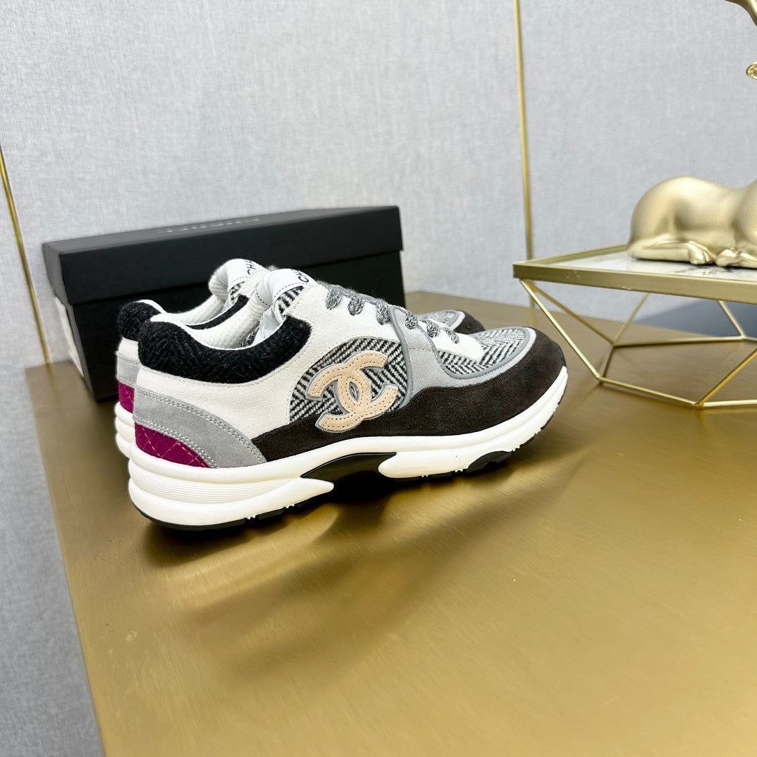 CC 2026 Casual Sneakers Black Gray Suede Canvas 668054