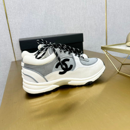 CC 2026 Casual Sneakers Gray White Canvas Suede 668064