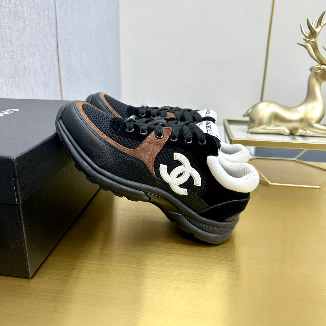 CC 2026 Casual Sneakers Black Brown Suede Cowhide 668066