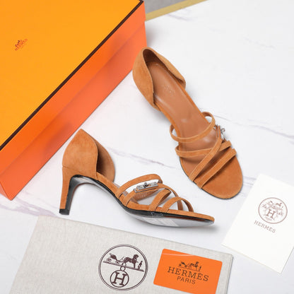 HM 26ss Sandals 65 Camel Brown Suede 601229