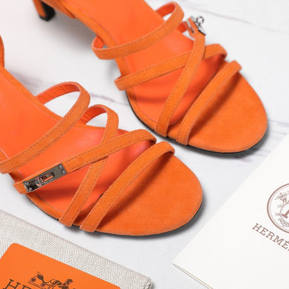 HM 26ss Sandals 65 Orange Suede 601230