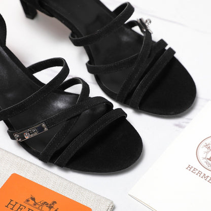 HM 26ss Sandals 65 Black Suede 601232