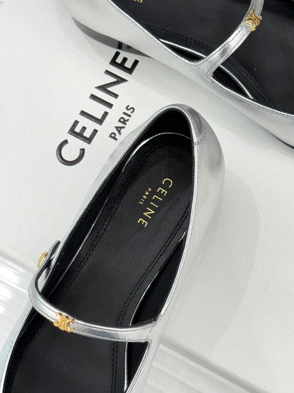 Celine 26 Mary-Jane Ballet Flats Leather 755874