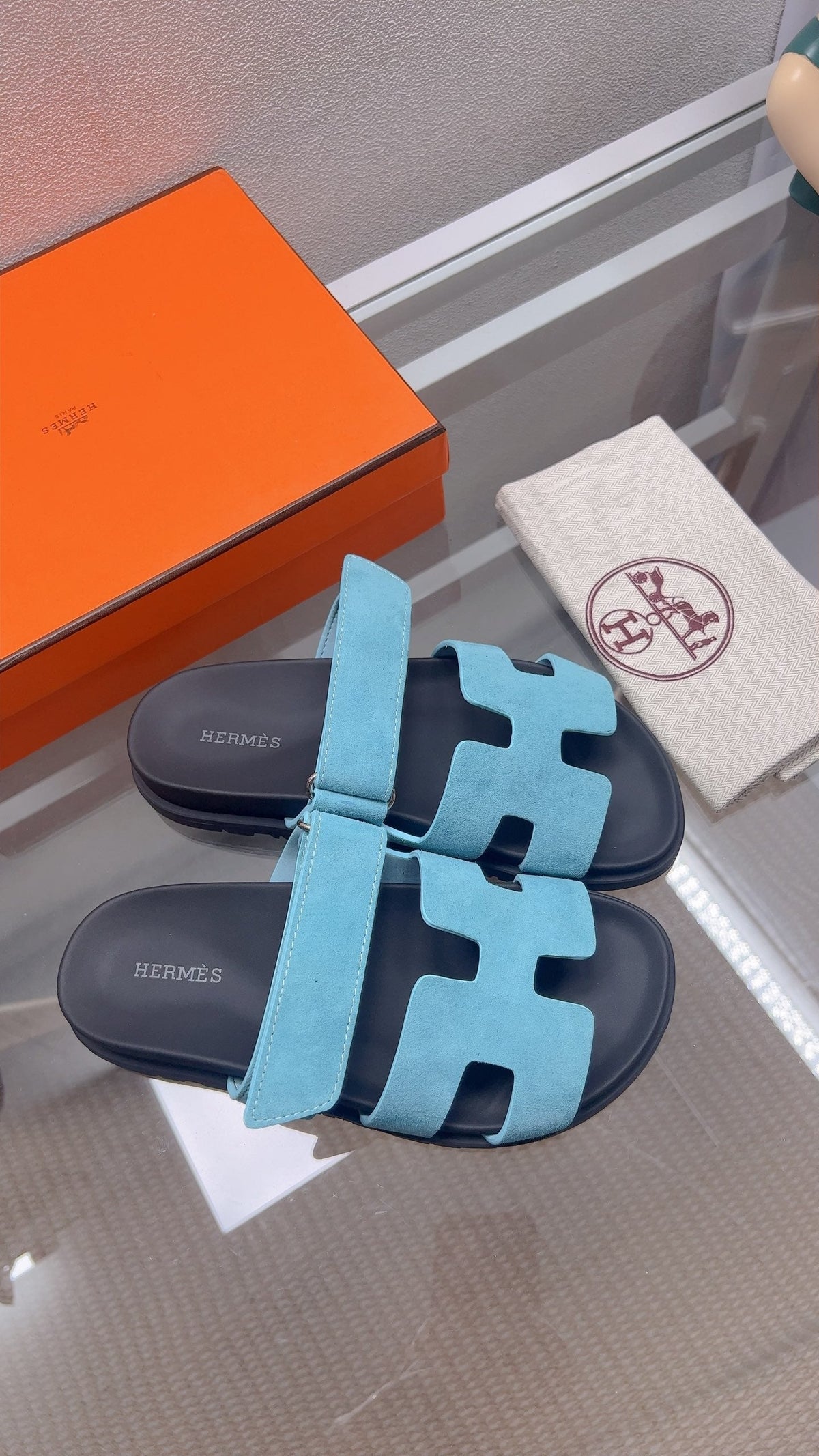 HM Chypre Sandal Sky Blue Suede 827512
