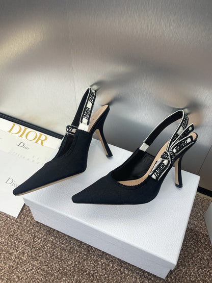 Dior 2026 J'Adior Slingback Pump Black Fabric Sheepskin 330329